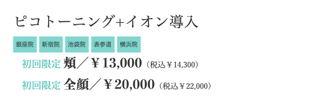 ピコトーニングの初回割引
